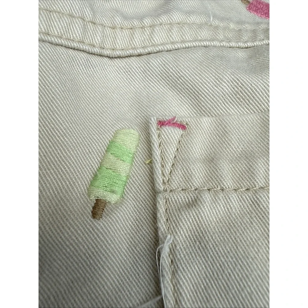2009 Gymboree Shorts 7 Tan Popsicles Ice Cream Embroidered 11